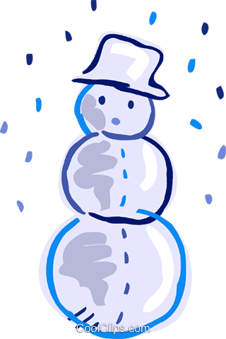Snowman Wearing A Hat With Snow Falling Royalty Free - Clip Art - Transparent PNG Free Download