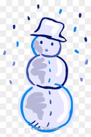 Snowman Wearing A Hat With Snow Falling Royalty Free - Clip Art - Transparent PNG Free Download