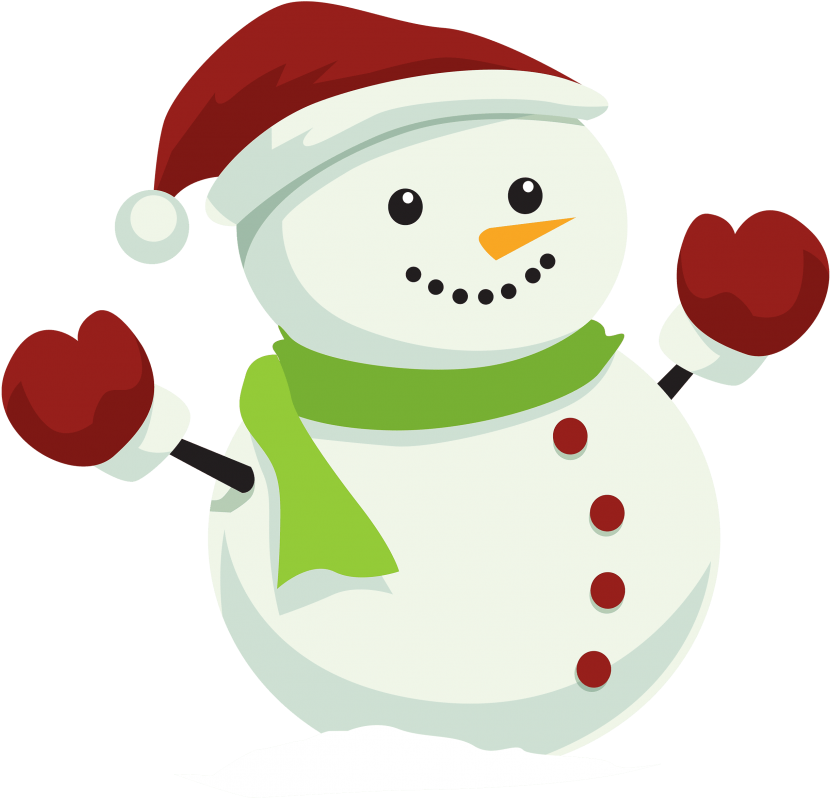 Download Snowman With Christmas Hat Png Clipart - Snow Man Png - Transparent PNG Free Download