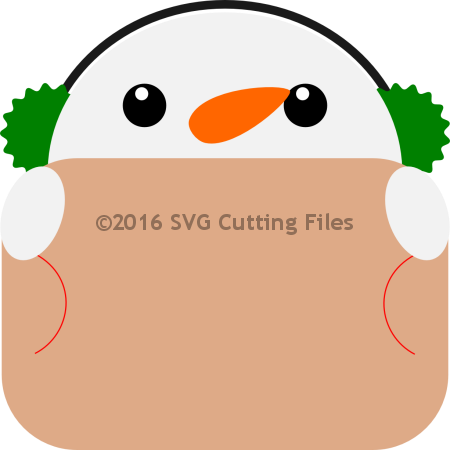 Snowman Ear Muff Giftcard Peeker - Free Svg Christmas Gift Card Holder - Transparent PNG Free Download