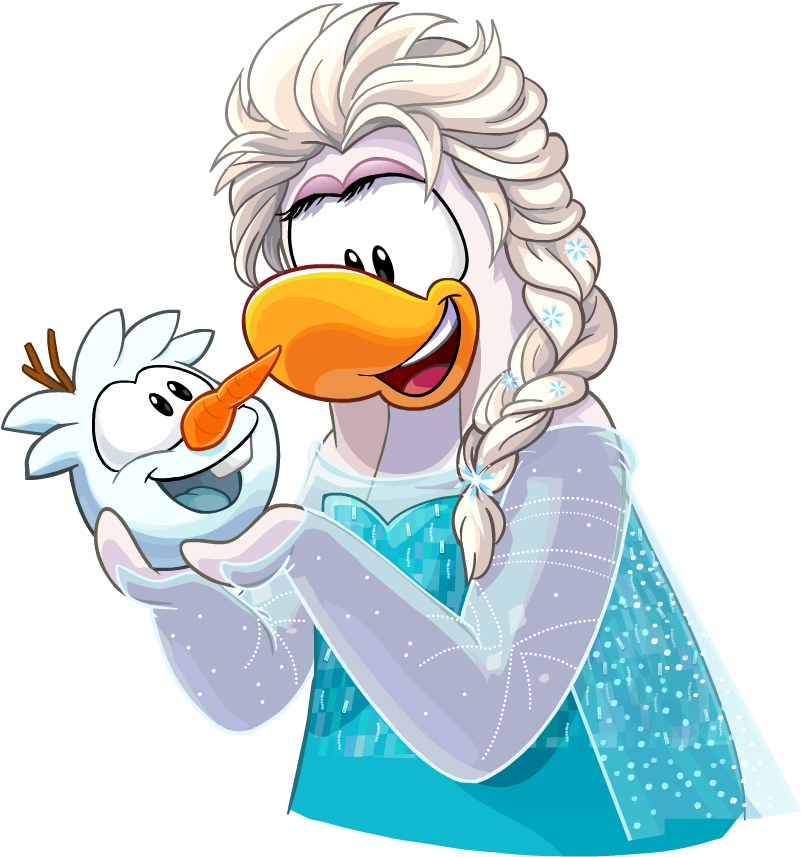 Frozen Party 2014 Elsa And Snowman Puffle - Club Penguin Frozen Elsa - Transparent PNG Free Download