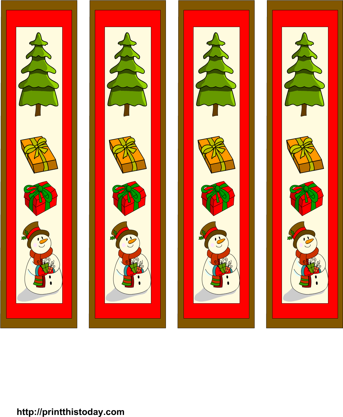 Snowman And Christmas Tree Bookmarks - Snowman And Christmas Tree Bookmarks - Transparent PNG Free Download