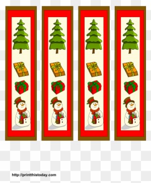 Snowman And Christmas Tree Bookmarks - Snowman And Christmas Tree Bookmarks - Transparent PNG Free Download