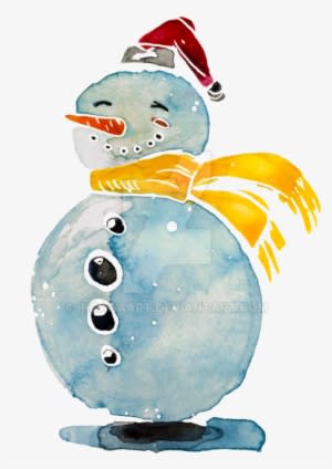 Graphic Transparent Download Snowman Illustration By - Snowman Watercolor Clipart Png - Transparent PNG Free Download