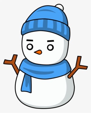 Drawn Snowman Chibi - Snowman With Blue Hat - Transparent PNG Free Download
