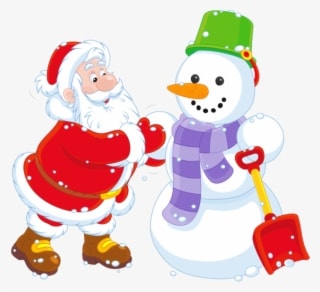 Transparent Santa And Snowman Png Clipart - Snowman And Santa Png - Transparent PNG Free Download