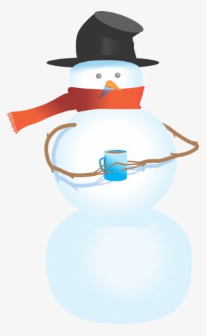 Snowman Free To Use Clipart - Snowman Holding A Cup - Transparent PNG Free Download