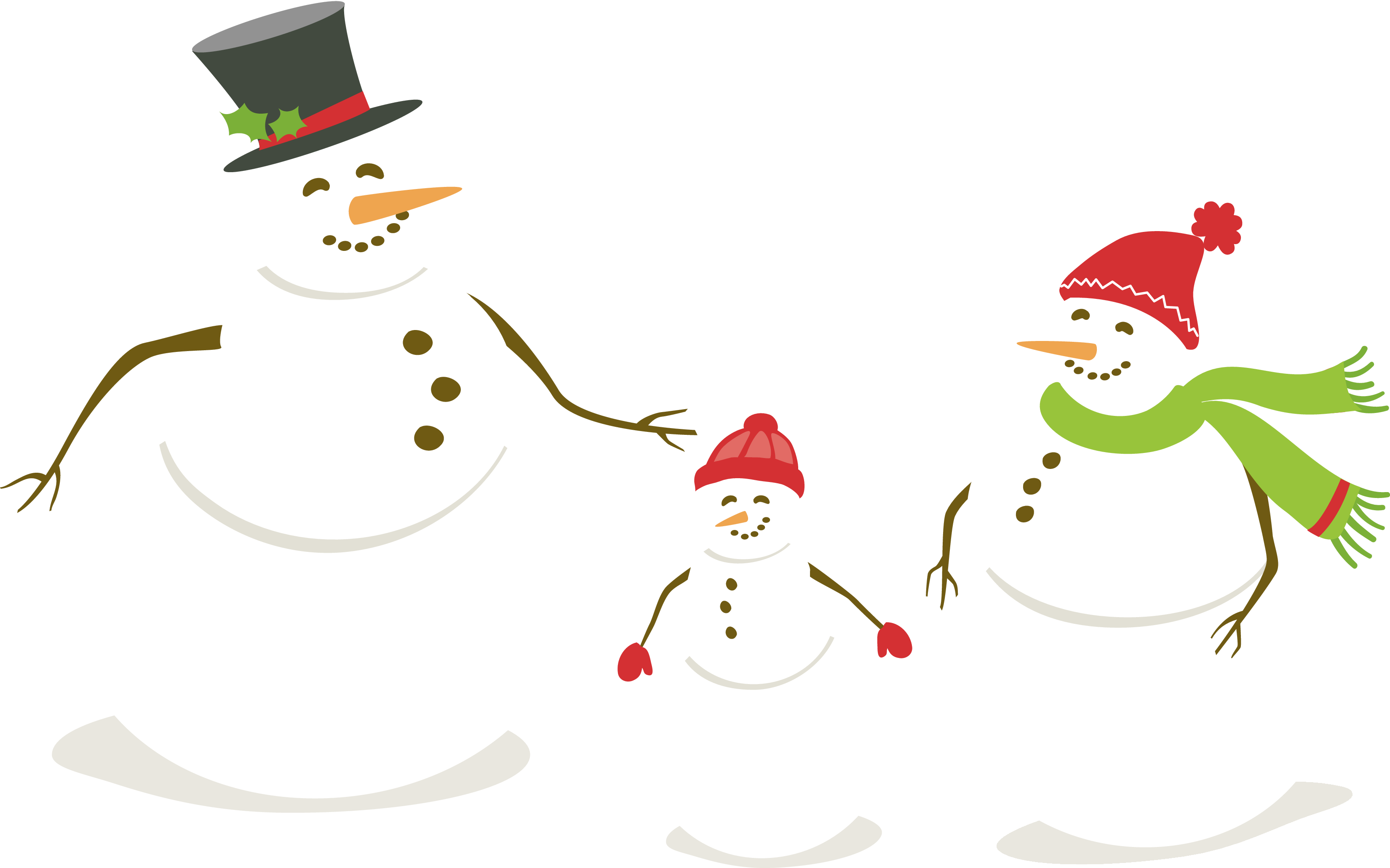 White Snowman Family - Snowman Family Png - Transparent PNG Free Download