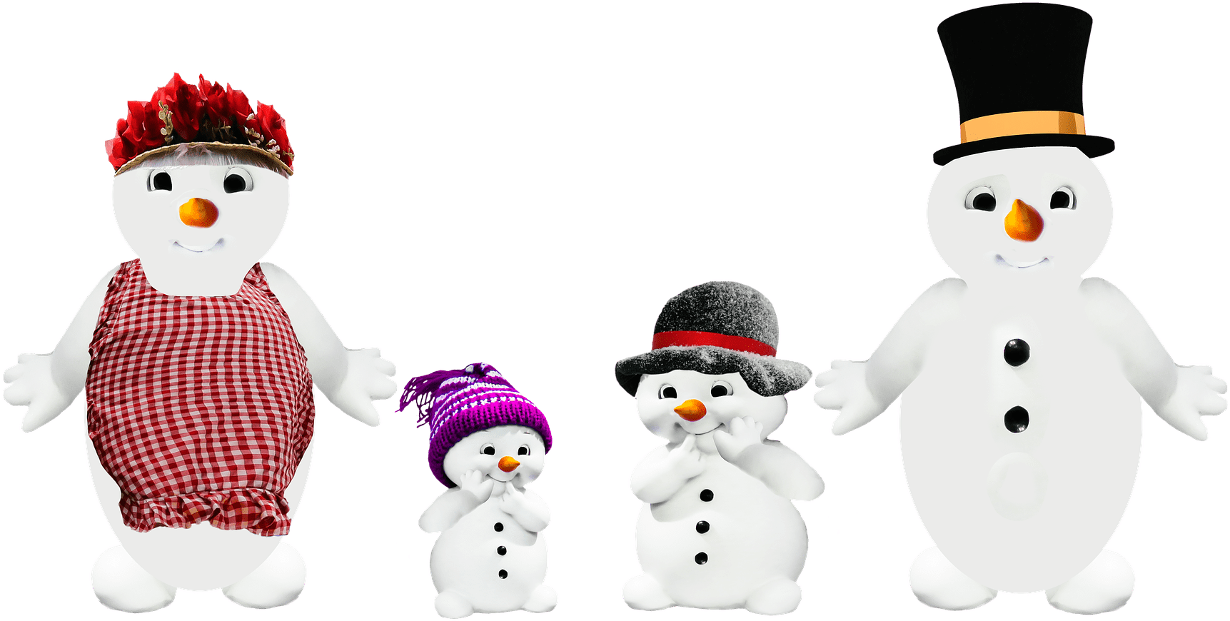 Snow Man, Family, Parents, Children, Winter, Png - Snowman - Transparent PNG Free Download
