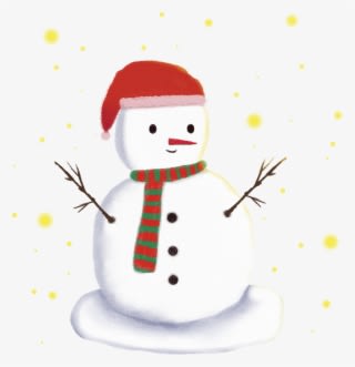 Cartoon Hand Drawn Wind Fresh Winter Png And Psd - Snowman - Transparent PNG Free Download