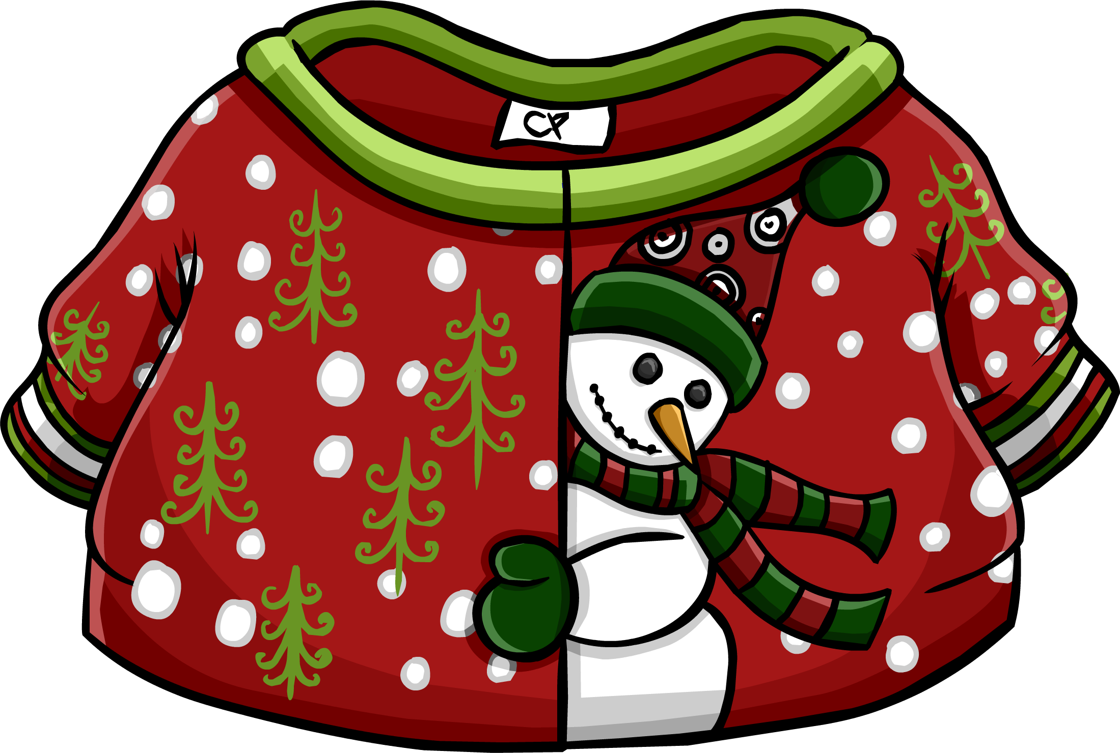 Silly Snowman Sweater Icon - Christmas Clothes Club Penguin - Transparent PNG Free Download