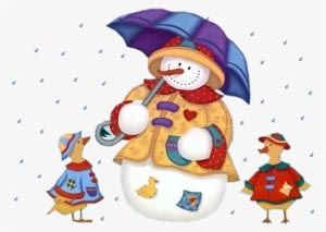 Snowman - Mono De Nieve Con Paragua - Transparent PNG Free Download