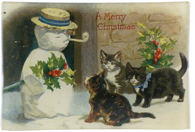 Snowman & Kittens Snowman & Kittens - Vintage Christmas Cat - Transparent PNG Free Download