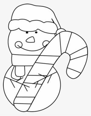 Black And White Black And White Christmas Snowman With - Candy Cane Images Black And White - Transparent PNG Free Download