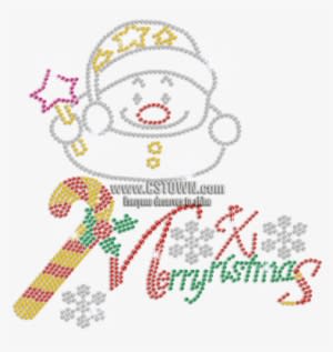 Cute Snowman & Crystal Merry Christmas Snowflakes Iron-on - Illustration - Transparent PNG Free Download