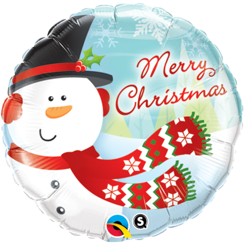 Merry Christmas Snowman 18" Foil Balloon - Merry Christmas Foil Balloons - Transparent PNG Free Download