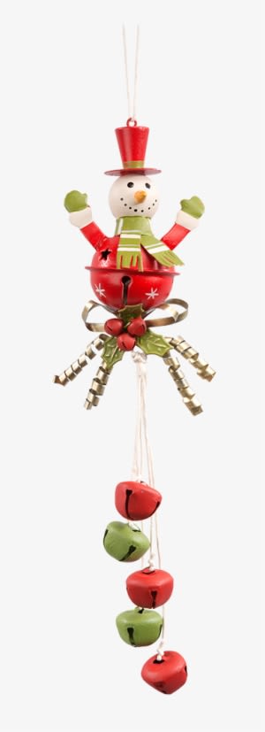 Snowman With Jingle Bells - Christmas Ornament - Transparent PNG Free Download