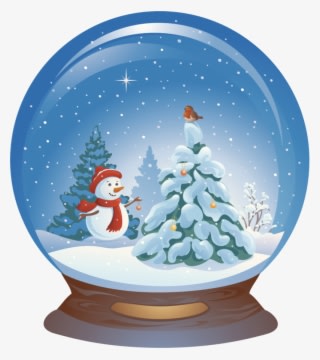 Snowman Blue Ball Claus Illustration Crystal Santa - Christmas Tree Snow Globe Clipart - Transparent PNG Free Download