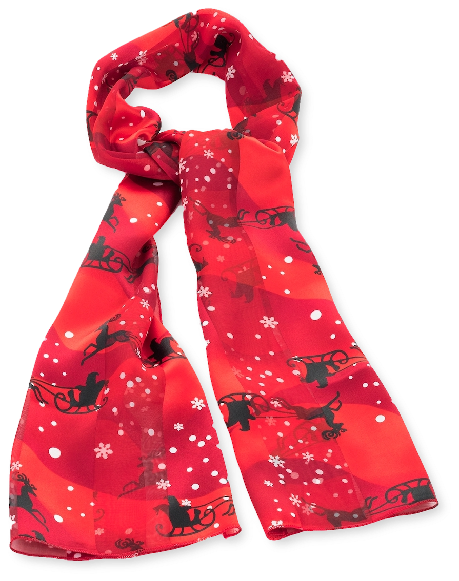 Christmas Scarf Santa Rudolph Festive Snowflakes Snowman - Christnas Scarf - Transparent PNG Free Download