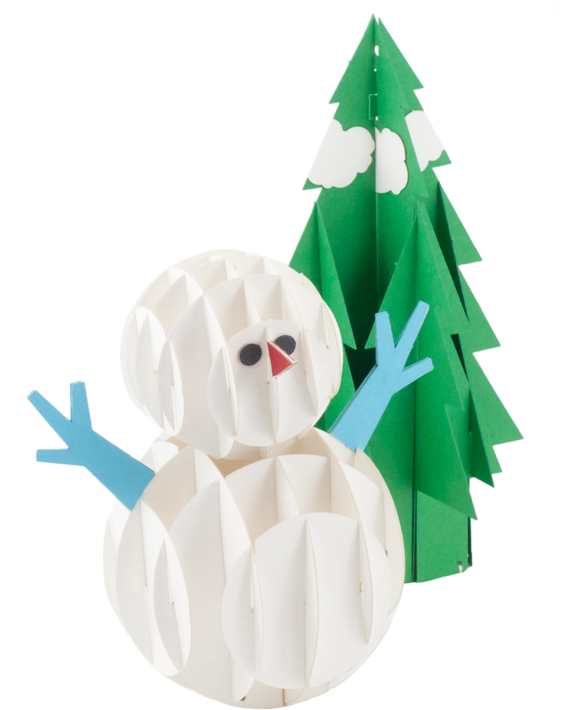 Snowman With Tree Pop Up Card - Christmas Tree - Transparent PNG Free Download