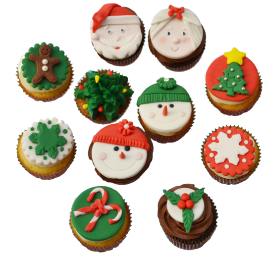 Christmas Cupcakes Toronto With Snowman Cupcakes Toppers, - Christmas Cupcakes Png - Transparent PNG Free Download