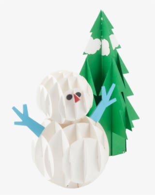 Snowman With Tree Pop Up Card - Christmas Tree - Transparent PNG Free Download