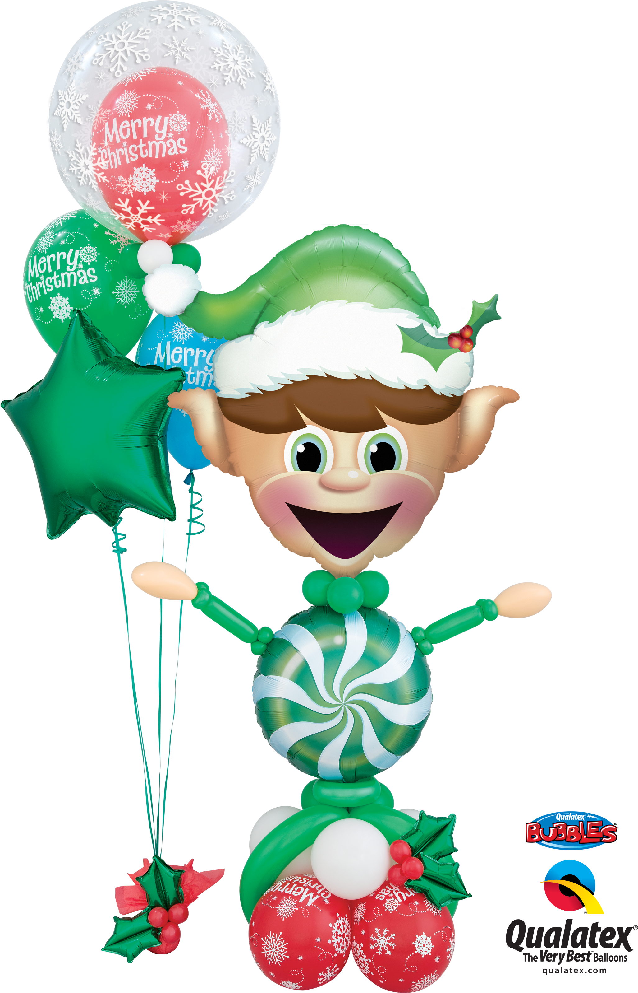 Holly Jolly Elf Christmas Balloons, Christmas Snowman, - Christmas Balloons Qualatex - Transparent PNG Free Download