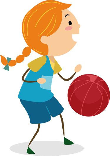 Wall Color Cartoon Girl Playing Basketball Png Free Transparent PNG Clipart Images Download. - Transparent PNG Free Download
