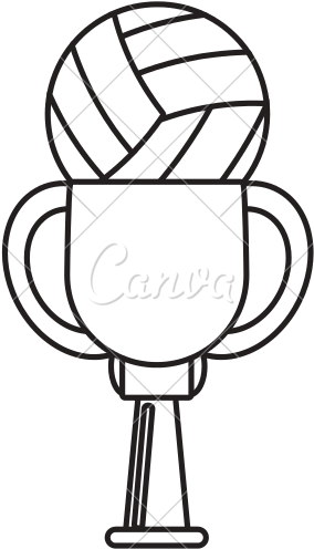Trophy Of Volleyball Basketball Outline Free Transparent PNG Clipart Images Download. - Transparent PNG Free Download