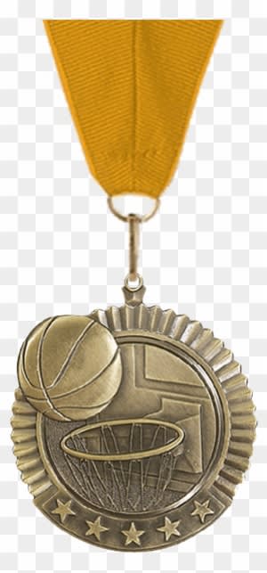 Wreath Medals - 2 3/4 Basketball Star Medal With Ribbon - Free Transparent PNG Clipart Images Download. ClipartMax.com - Transparent PNG Free Download