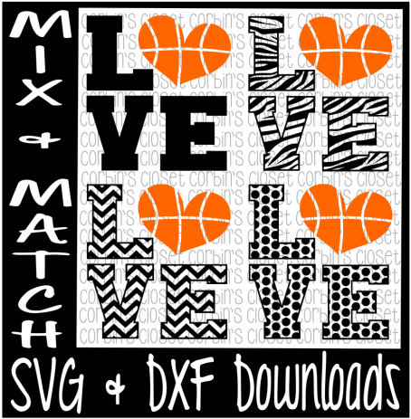 Love Heart Basketball Mix & Match Cutting File By Corbins - Poster - Free Transparent PNG Clipart Images Download. ClipartMax.com - Transparent PNG Free Download