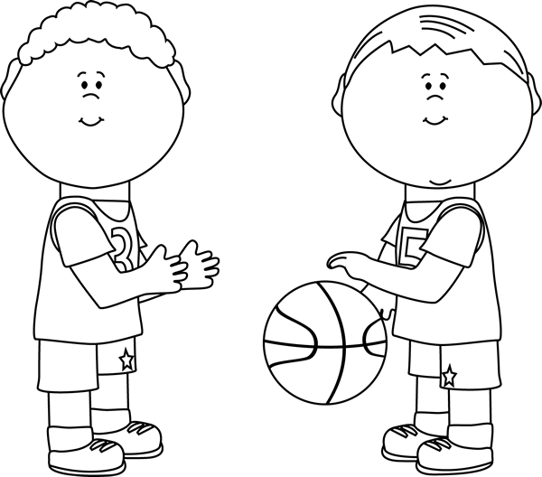 Black And White Boys Playing Basketball Clip Art - Two Boys Playing Clipart Black And White - Free Transparent PNG Clipart Images Download. ClipartMax.com - Transparent PNG Free Download