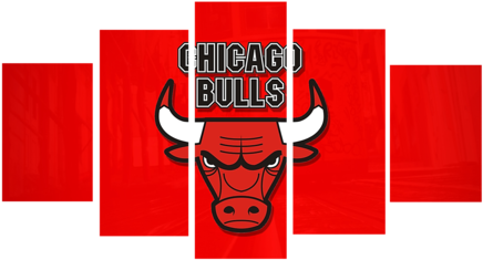 Hd Printed Chicago Bulls Logo Basketball 5 Pieces Canvas - Straw Hat Pirates Silhouette - Free Transparent PNG Clipart Images Download. ClipartMax.com - Transparent PNG Free Download