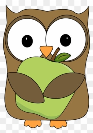 Owl Holding A Green Apple Clip Art - Owl Apple Clipart - Free Transparent PNG Clipart Images Download. - Transparent PNG Free Download