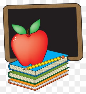 Clip Art Apple And Books School Clipart The Cliparts - Chalkboard And Apple Clipart - Free Transparent PNG Clipart Images Download. - Transparent PNG Free Download