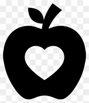 Apple Silhouette With Heart Shape Comments - Apple Silhouette - Free Transparent PNG Clipart Images Download. - Transparent PNG Free Download