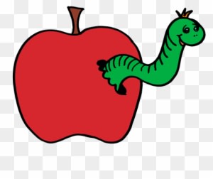 Tiny Worm Clipart - Apple And A Worm - Free Transparent PNG Clipart Images Download. - Transparent PNG Free Download