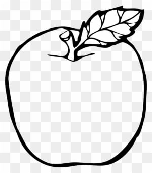 Apple Line Drawing - Apple Black And White - Free Transparent PNG Clipart Images Download. - Transparent PNG Free Download