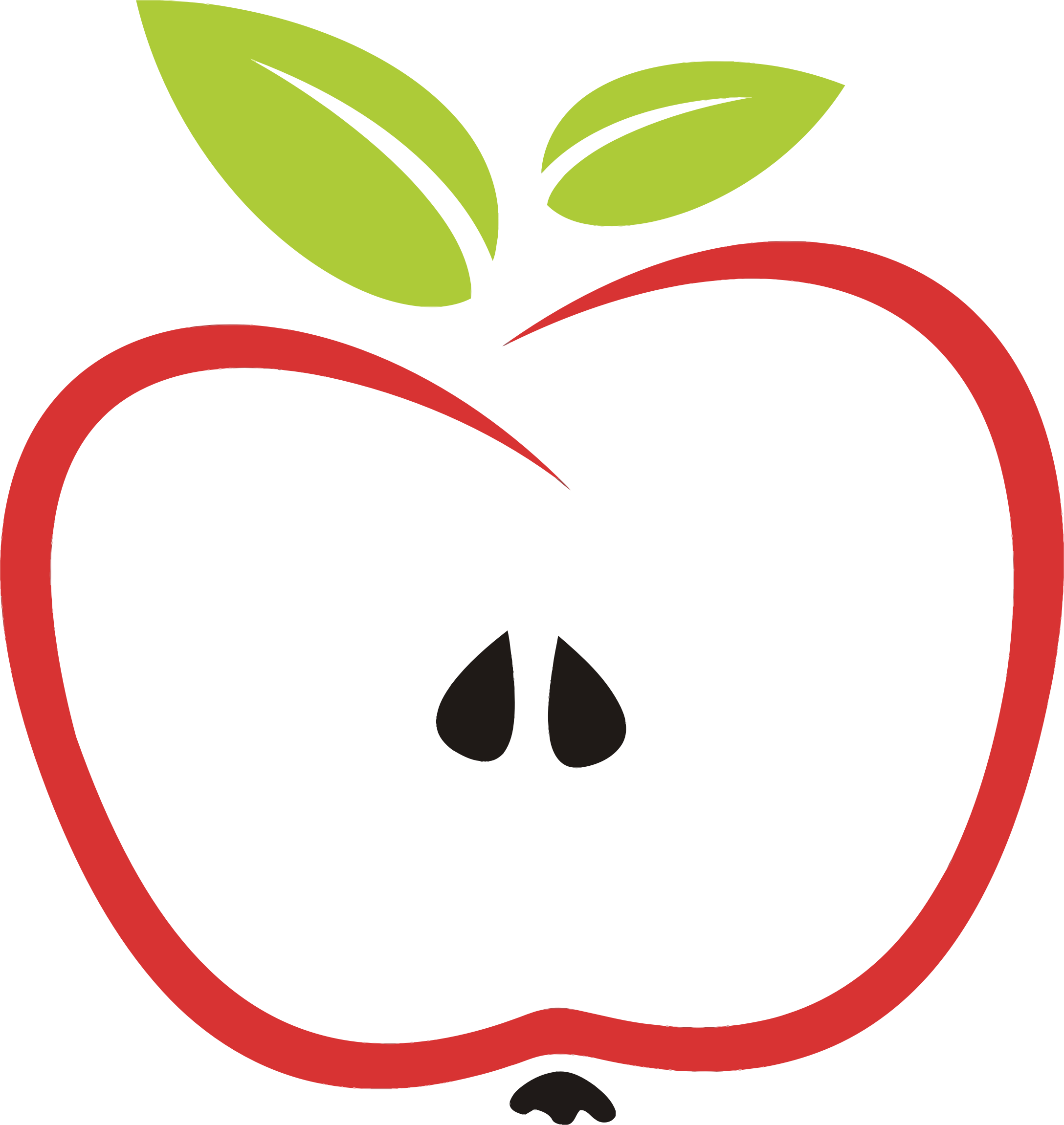 Leaf Of Apple Clipart Clip Art - Stylized Apple - Free Transparent PNG Clipart Images Download. - Transparent PNG Free Download