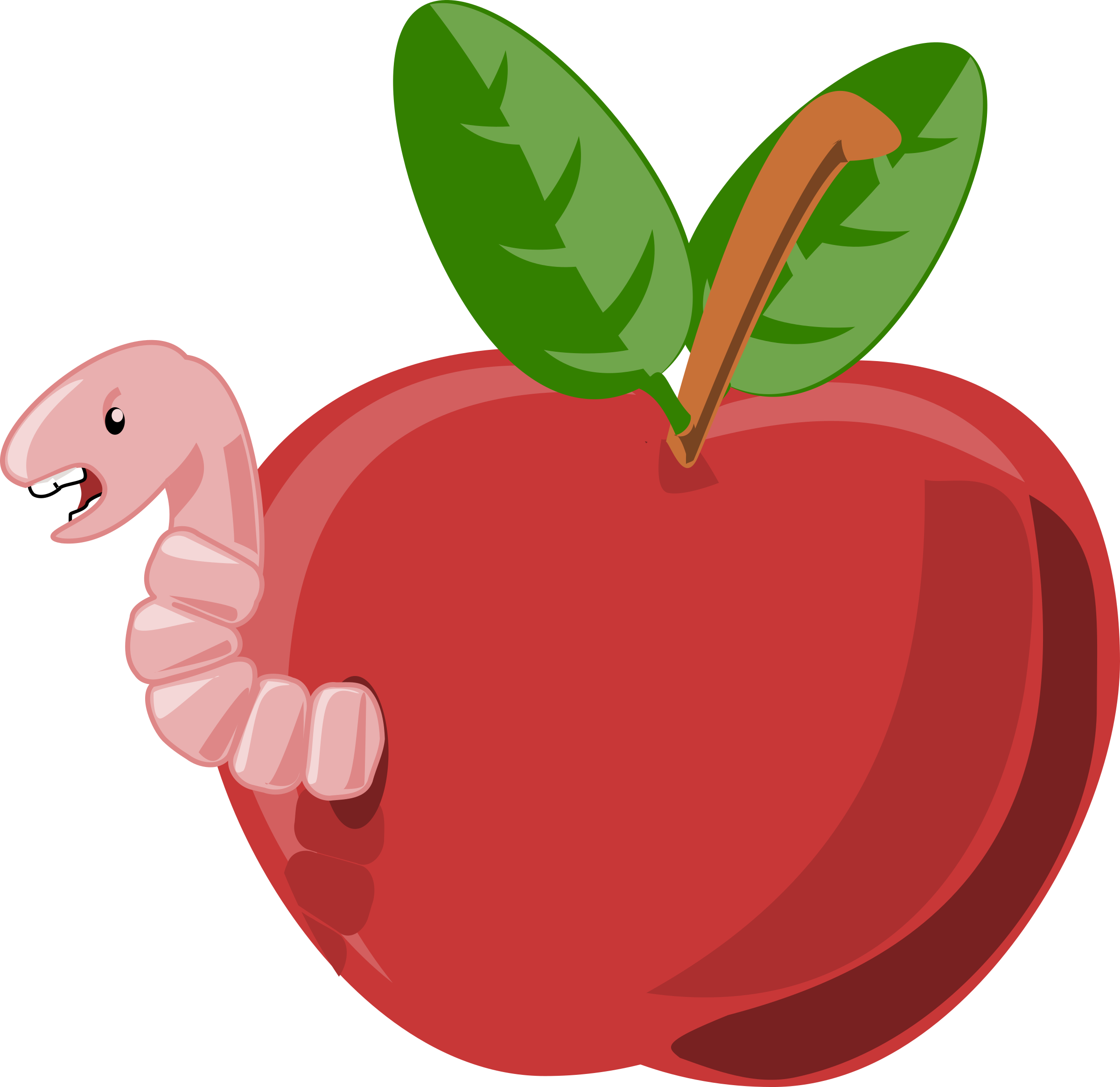 Rg1024 Cartoon Apple With Worm Clip Art - Apple With Worm Cartoon - Free Transparent PNG Clipart Images Download. - Transparent PNG Free Download