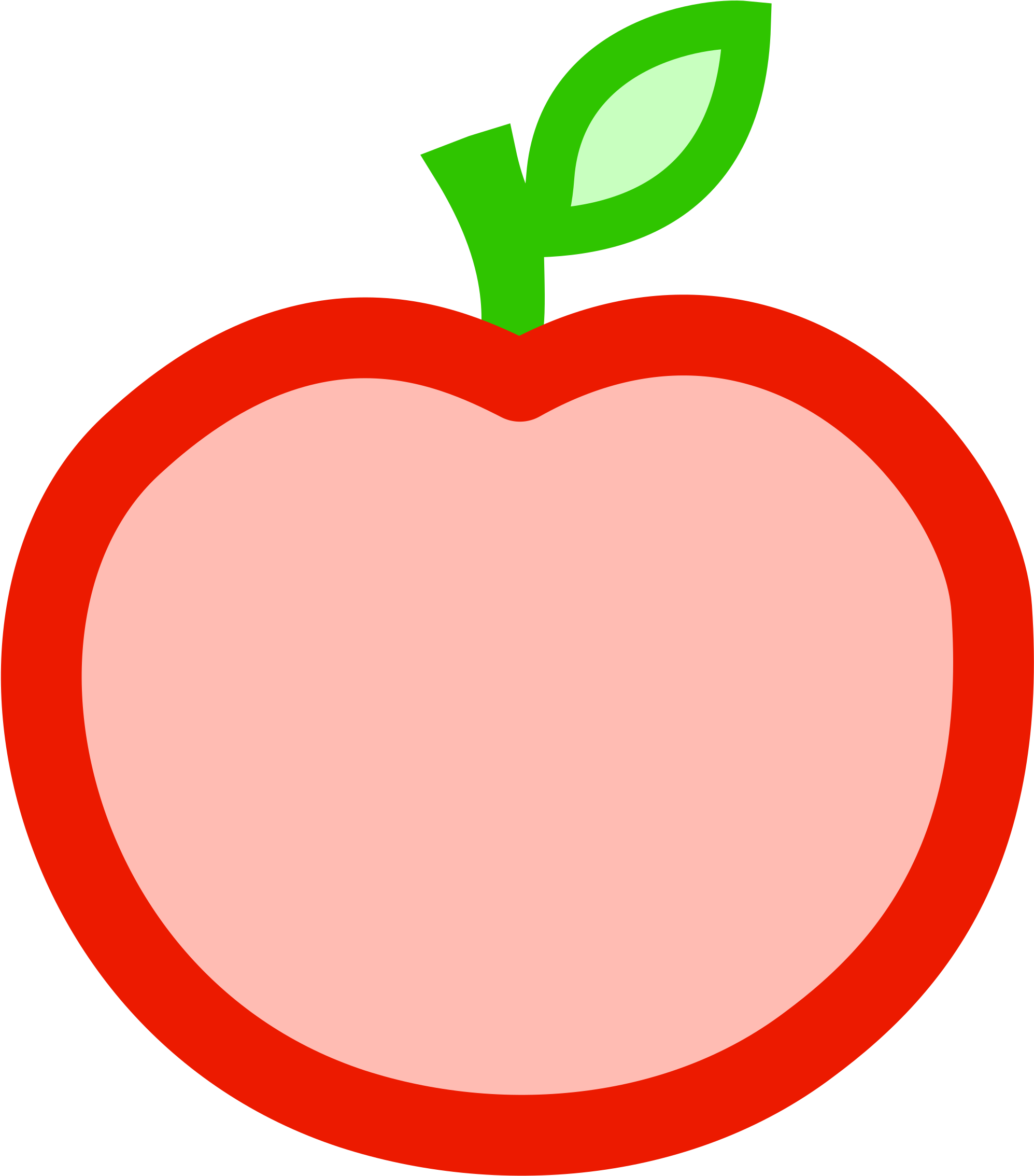 Big Image - Black And White Of An Apple Clip Art - Free Transparent PNG Clipart Images Download. - Transparent PNG Free Download