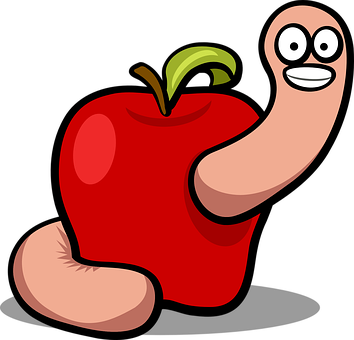 Apple Wurm Obst Regenwurm Glücklich Satt R - Apple With A Worm - Free Transparent PNG Clipart Images Download. - Transparent PNG Free Download