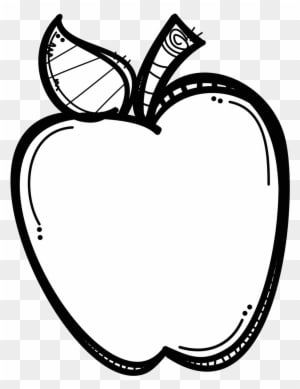 Pin By Wanna Be A Teacher On Drawing - Apple Clipart Black And White - Free Transparent PNG Clipart Images Download. - Transparent PNG Free Download