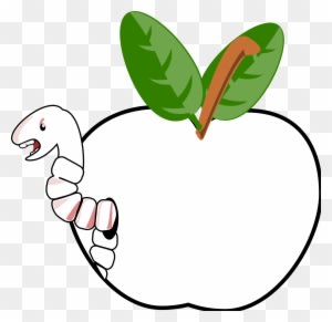 Worm 1 Black White Line Art Scalable Vector Graphics - Transparent Background Of Cartoon Apple - Free Transparent PNG Clipart Images Download. - Transparent PNG Free Download