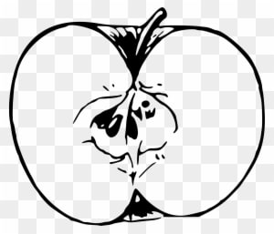 Cut Apple - Apple Cut Black And White - Free Transparent PNG Clipart Images Download. - Transparent PNG Free Download