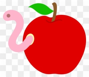Worm Inside Apple Clip Art In An Kids Song Print Out - Apple With Worm Cartoon - Free Transparent PNG Clipart Images Download. - Transparent PNG Free Download