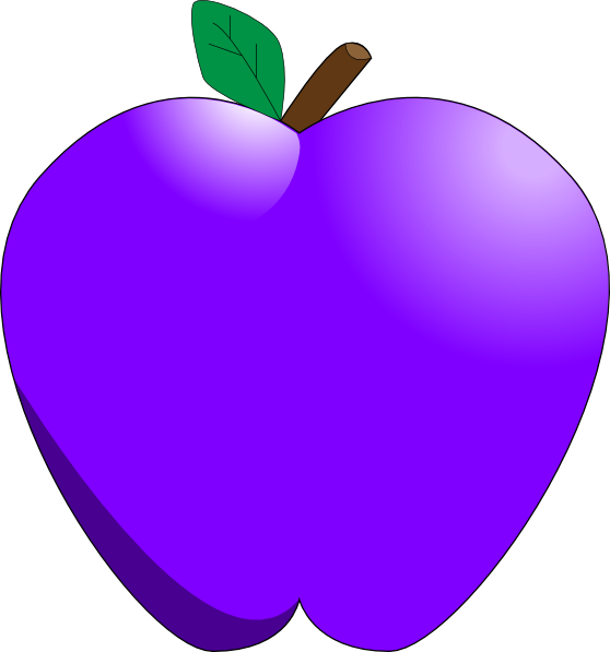 Violet Apple Clip Art - Cartoon Apple .png - Free Transparent PNG Clipart Images Download. - Transparent PNG Free Download