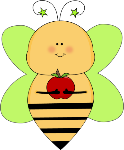 Green Star Bee With An Apple - Apple And A Bee - Free Transparent PNG Clipart Images Download. - Transparent PNG Free Download