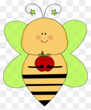 Green Star Bee With An Apple - Apple And A Bee - Free Transparent PNG Clipart Images Download. - Transparent PNG Free Download