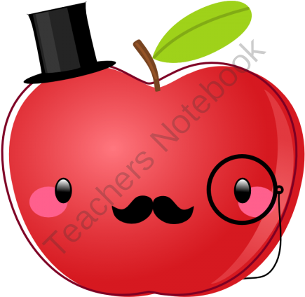 Dapper Apple Clipart From Bubbly Cute On Teachersnotebook - Cute Apple - Free Transparent PNG Clipart Images Download. - Transparent PNG Free Download